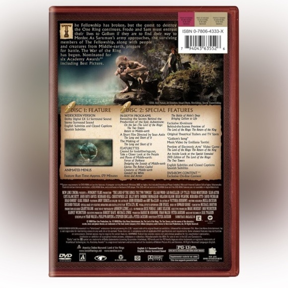 The Lord of the Rings: The Two Towers Widescreen Edition (2002)- Collector's Gem - Picture 2 of 4